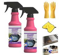 Fast-Acting Heavy-Duty Grill Degreaser Spray, BBQ Grill Cleaner Spray for Outdoor Grills Safe Heavy Duty Cleaner for Burnt Food & Grease Kitchen Stainless Steel, Oven Racks, Griddles (2PCS)