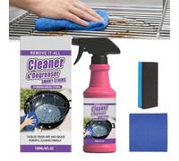 Fast-Acting Heavy-Duty Grill Degreaser Spray,BBQ Grill Degreaser Cleaner Heavy Duty,Nettoyant Barbecue,Spray Degraissant Barbecue, Smoker Cleaner for Smoky Stains and Stubborn Grease, 120ML (1)