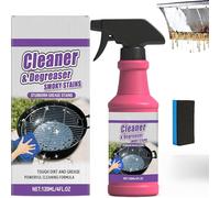 Fast-Acting Heavy-Duty Grill Degreaser Spray, BBQ Grill Degreaser Cleaner Heavy Duty, Smoker Cleaner for Smoky Stains, Stubborn Grease,120ml Spray Nettoyant à Action pour Four, Barbecue, Grills (1Set)