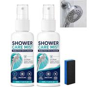 Fast-Acting Shower Limescale Remover Spray, 100ML Nettoyant Calcaire Douche,Dissout Les Taches D'Eau Dure Et Les Dépôts Minéraux,Anticalcaire Puissante Pour Salle De Bain Et Cuisine，2PC