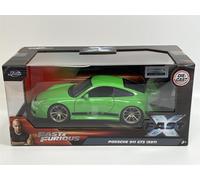 Fast And Furious Fast X Porsche 911 GT3 997 Échelle 1:24 Vert Jada 34919