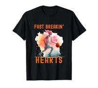 Fast Breaking Hearts Hoops Ballon de basket Inscription T-Shirt