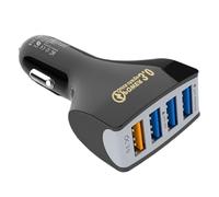 Fast Car Charger, 4-Port USB Multi Device Charger, PC Fire Retardant Material, 12V-32V for Phones Tablets GPS Camera Camping Outdoor Travel Use, Compact 3.5x1.69x0.98 inches