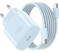 Fast Charger for iPhone 16/16 Pro/16 Pro Max/16 Plus/15/15 Pro/15 Pro Max/15 Plus/iPad P ro/iPad Air, 27W USB C Tip AC Adapter Plug with 2M USB-C Cable (Blue)