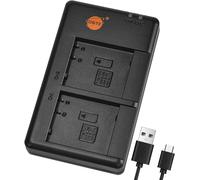 Fast Charging Dual USB Battery Charger Compatible with Panasonic DMW-BLE9, DMW-BLG10, DMW-BLH7, DMW-BLH7E, DMW-BLH7GK, DMC-GM1, DMW-BTC9, Panasonic Lumix DMC-GX7, DMC-LX100, DMC-GM1, DMC-GM1D,