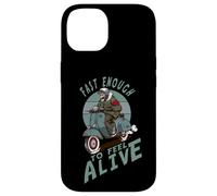 Fast Enough to Feel Alive Scooter Squelette Rétro Coque pour iPhone 14