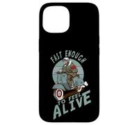 Fast Enough to Feel Alive Scooter Squelette Rétro Coque pour iPhone 15