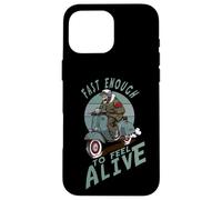Fast Enough to Feel Alive Scooter Squelette Rétro Coque pour iPhone 16 Pro Max