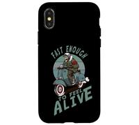 Fast Enough to Feel Alive Scooter Squelette Rétro Coque pour iPhone X/XS
