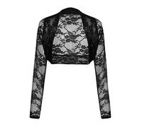 Fast Fashion - Haussement Manches Longues Floral Devant De Dentelle Bolero Ouverte - Femmes
