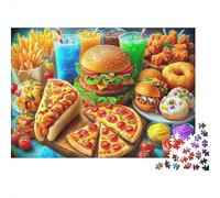 Fast Food Feast Puzzle 1000 Pièces Educa Jouet en Bois Divertissement Créatif De l'art De La Décoration Jeu Éducatif Challenge Toy Adultes & Enfants des 14 Ans 38x26cm/1000pcs