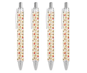 Fast Food Hamburger Stylos à bille rétractables à pointe fine (0,5 mm) - Stylo d'écriture lisse à encre noire