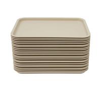Fast Food - Lot de 24 plateaux de service rectangulaires en plastique antidérapant - 36 x 27 x 2 cm - Pour restaurants rapides, cantines, cafétérias - Kaki