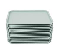 Fast Food - Lot de 24 plateaux de service rectangulaires - En plastique antidérapant - 36 x 27 x 2 cm - Pour restaurants rapides, cantines, cafétérias - Bleu
