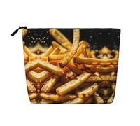 Fast Food Print Makeup Bag Travel Toiletry Bag,Travel Makeup Bag,Portable Women Makeup Organizer Case, Noir , Taille unique