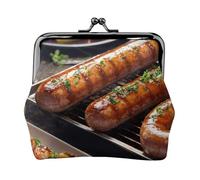 Fast Food Print Porte-monnaie en cuir microfibre pour femme avec fermeture à glissière pour cartes et rouge à lèvres