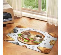 Fast Food Tapis de nourriture pour chien, tapis d'alimentation absorbant pour gamelles de nourriture et d'eau, tapis de placement antidérapant pour sols, imperméable, séchage rapide, pour chiens