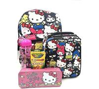 Fast Forward Hello Kitty and Friends Ensemble sac à dos, boîte à déjeuner et bouteille d'eau avec 24 crayons Crayola et boîte à crayons Hello Kitty.