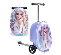 Fast Forward Valise de trottinette La Reine des Neiges pour enfants - Valise légère de 45,7 cm de large pour filles - Valise à roulettes de 10,2 cm de large avec plateau antidérapant avec limite de