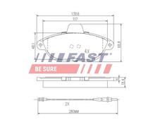 FAST FT29067 Kit de plaquettes de frein, frein à disque pour CITROËN,FIAT,PEUGEO
