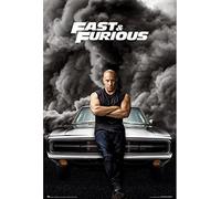 Fast & Furios - Vin Diesel - Poster de film - Dimensions : 61 x 91,5 cm + 2 barres d'affiche en plastique 62 cm transparent