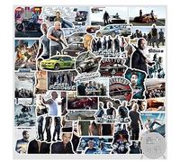 Fast & Furious Lot de 50 autocollants pour voiture, ordinateur portable, téléphone, guitare, skateboard, moto, vélo, esthétiques en vinyle imperméables