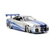 Fast & Furious - Réplique 1/32 Nissan Skyline GTR R34 2002 *argent/bleu*