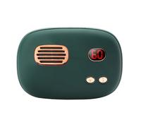 Fast Heating Banque d'alimentation Chauffe-Mains rétro 2-en-1 - Contrôle numérique de la température, Rechargeable par USB, Protection Contre Les surcharges(Ink Green)
