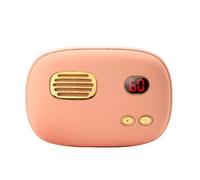 Fast Heating Banque d'alimentation Chauffe-Mains rétro 2-en-1 - Contrôle numérique de la température, Rechargeable par USB, Protection Contre Les surcharges(Pink)