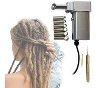 Fast Locks Dread Machine for Instant Locs,Electric Handheld Portable Dreadlock,with 6 Heads,Automatic Dreadlock Machine Quick and Easy DIY Dreadlocks Braiding Hair (Silver)
