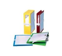 FAST Lot de 25 Pochettes archives carton Soufflet et rabat en PVC Dos de 10 cm Jaune