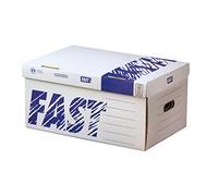 Fast Lot de 5 caisses à documents manuelles 52 x 35 x 26 cm Blanc