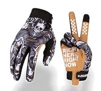 Fast passion Gants de moto squelette pour homme et femme, gant de cyclisme respirant pour VTT, motocross (noir 003, taille L)