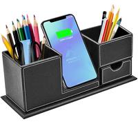 Fast Wireless Charger With Desk Organizer, Pen Holder For Qi Charging Dock, For Iphone 11 / Xs Max/Xr/Xs/X / 8, Galaxy S20 / S20+ / S10 / Note 10 / Note 9