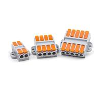 Fast Wiring Connectors With Fix Hole Compact Butt Electrical Cable Push-in Conductors Connector Lever Terminal Block NWPNLXEA(226F-2,10PCS)