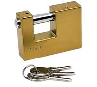 FAST WORLD SHOPPING Cadenas blindé anti-effraction avec 3 clés, fermoir en laiton avec manille 9 mm, sécurité pour moto, amortisseur, portail et garage, haute protection, longueur 70 mm