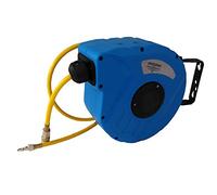 FAST WORLD SHOPPING ® Enrouleur de tuyau d'air Comprimé Enrouleur tuyau d'extension 12 mètres avec support mural fixations Comprimé rapide 1/4 pouces