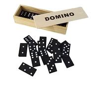 FAST WORLD SHOPPING ® Jeu Domino 28 Cartes De Jeu De Stratégie Et De Société Avec Pions Boîte De Puzzle En Bois