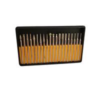 FAST WORLD SHOPPING ® Lot de 20 mini fraises diamantées pour sculpture et polissage avec tige de 3 mm, outils rotatifs, idéales pour les travaux de précision sur pierres, roches, bijoux, verre et