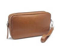 FAST WORLD SHOPPING Pochette de poignet en cuir véritable, sac pour homme avec poignée amovible, sac à main fabriqué en Italie, sac avec poignée sous bras, bureau voyage occasionnel 22 x 12 x 5 cm