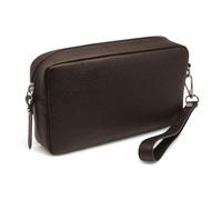 FAST WORLD SHOPPING Sac de poignet en cuir véritable pour homme avec poignée amovible, sac à main fabriqué en Italie, sac avec poignée sous bras, bureau, voyage, décontracté, 22 x 12 x 5 cm, marron