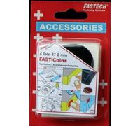 FASTECH® 684-330 Pastilles rondes auto-agrippantes hotmelt à coller partie velours et partie agrippante (Ø) 47 mm noir 4 paire(s)