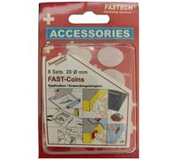 FASTECH® 685-010 Pastilles rondes auto-agrippantes hotmelt à coller partie velours et partie agrippante (Ø) 20 mm blanc 8 paire(s)