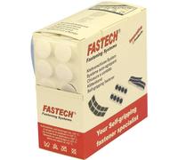 FASTECH® B20-COIN000005 Pastilles rondes auto-agrippantes hotmelt à coller partie velours et partie agrippante (Ø) 20 mm blanc