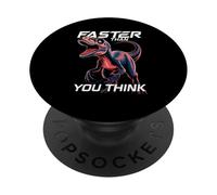 Faster Than You Think Velociraptor Humour Graphic PopSockets PopGrip Adhésif
