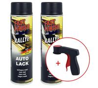 FastFinish Fast Finish Laque Rallye noire mate 2x 500 ml. + 1 poignée d'aérosol