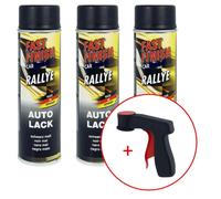 FastFinish Fast Finish Laque Rallye noire mate 3x 500 ml. + 1 poignée d'aérosol
