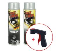 FastFinish Fast Finish vernis pour jantes Rallye argenté 2x 500 ml. + 1 poignée d'aérosol