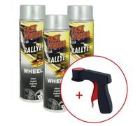 FastFinish Fast Finish vernis pour jantes Rallye argenté 3x 500 ml. + 1 poignée d'aérosol