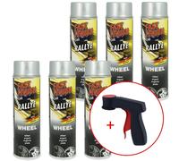 FastFinish Fast Finish vernis pour jantes Rallye argenté 6x 500 ml. + 1 poignée d'aérosol
